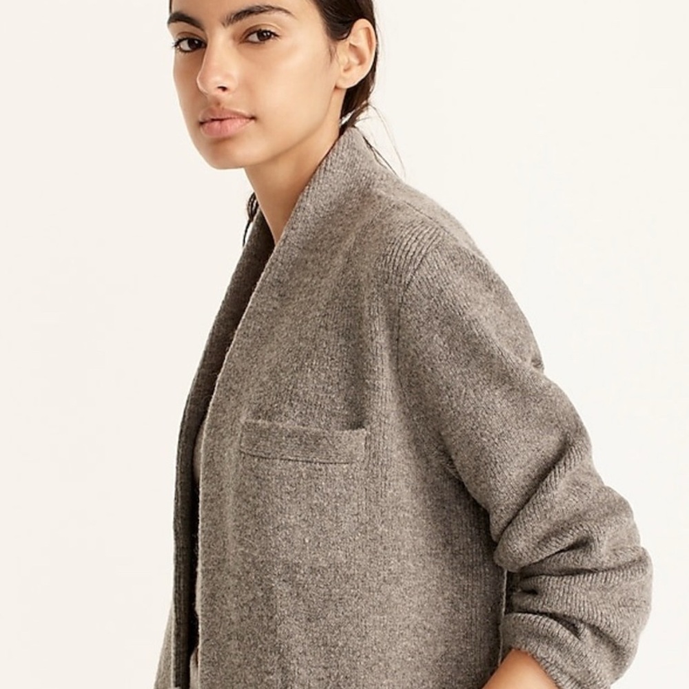 J.Crew Cocoon Sweater Blazer BA551 in Graphite Gray, Merino Wool Alpaca Blend - Picture 5 of 12